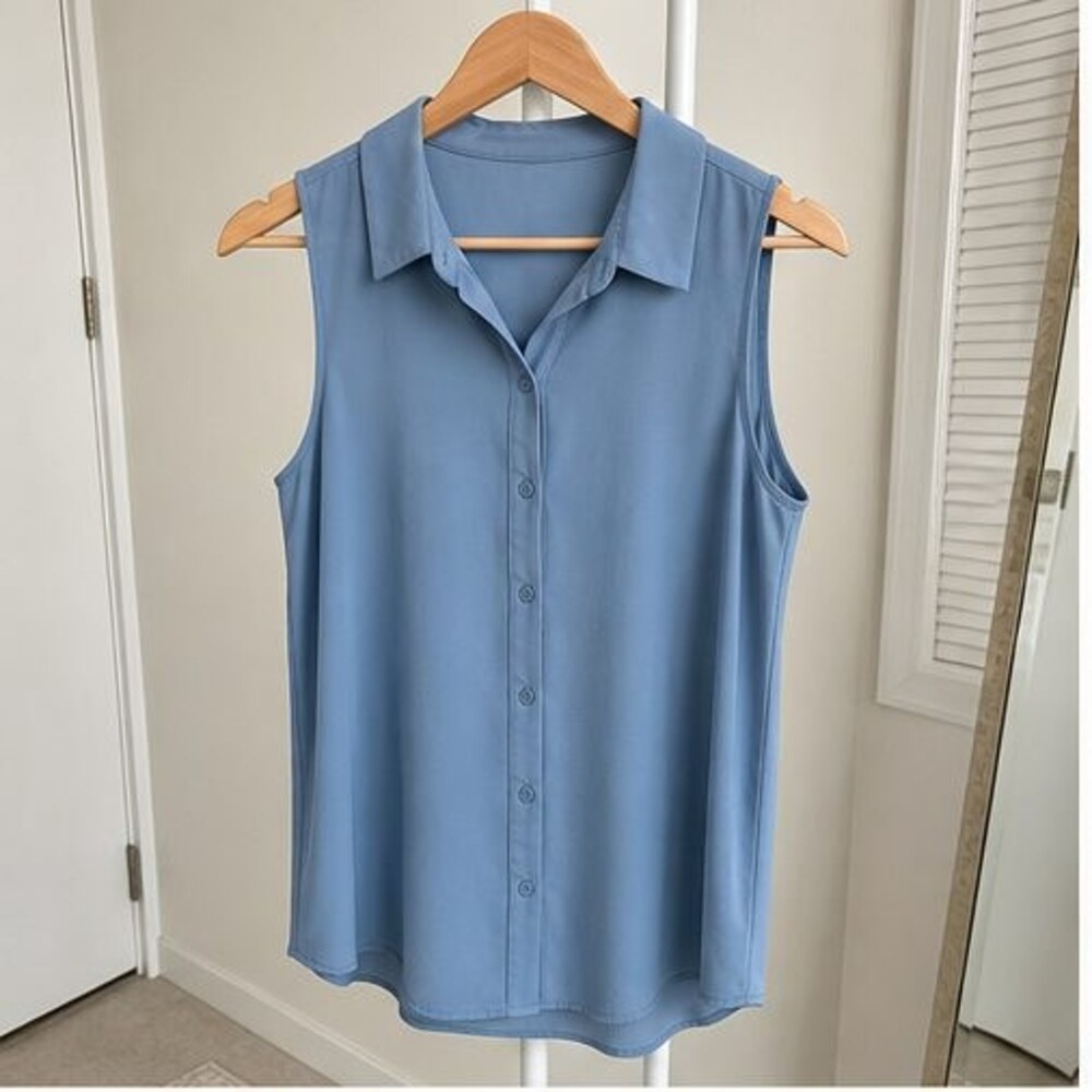 Blue Lace Trim Top